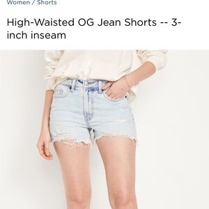 old navy og straight light blue jean shorts